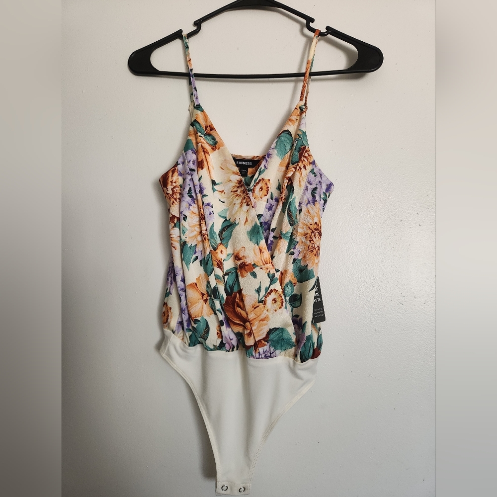 Express Floral tank bodysuit XS